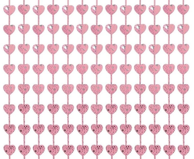 GoDan, kurtyna dekoracyjna, serca, liliowa, 100-200 cm