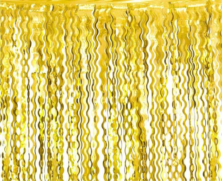 GoDan, kurtyna metaliczna, spirale, złota, 100-200 cm