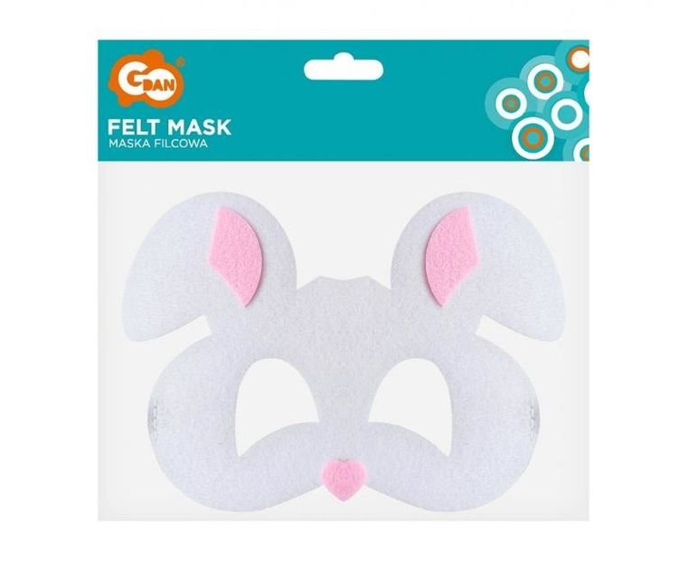 GoDan, maska filcowa, królik, 18,5-13 cm