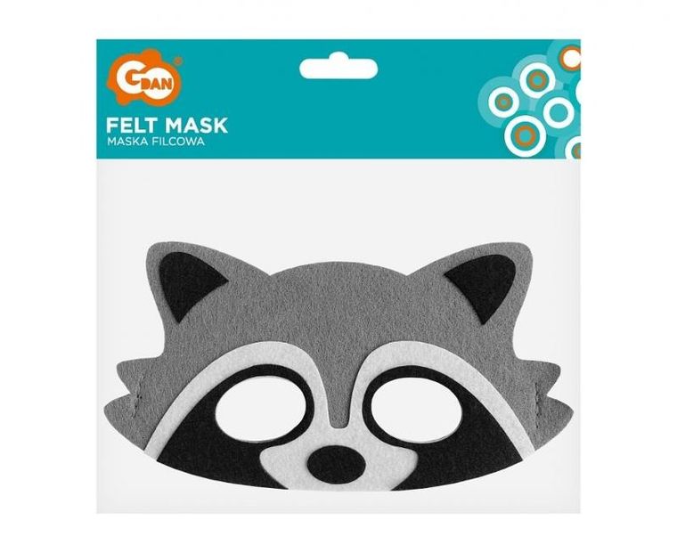 GoDan, maska filcowa, szop pracz, 18-9,5 cm