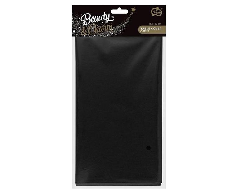 Godan, obrus foliowy, czarny mat, 137-183 cm