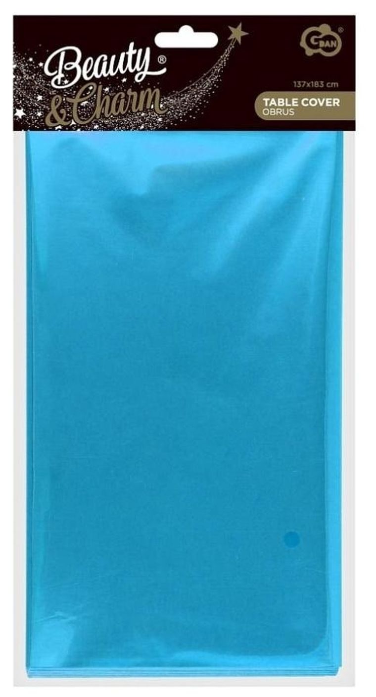 GoDan, obrus foliowy, metaliczny jasnoniebieski, 137-183 cm