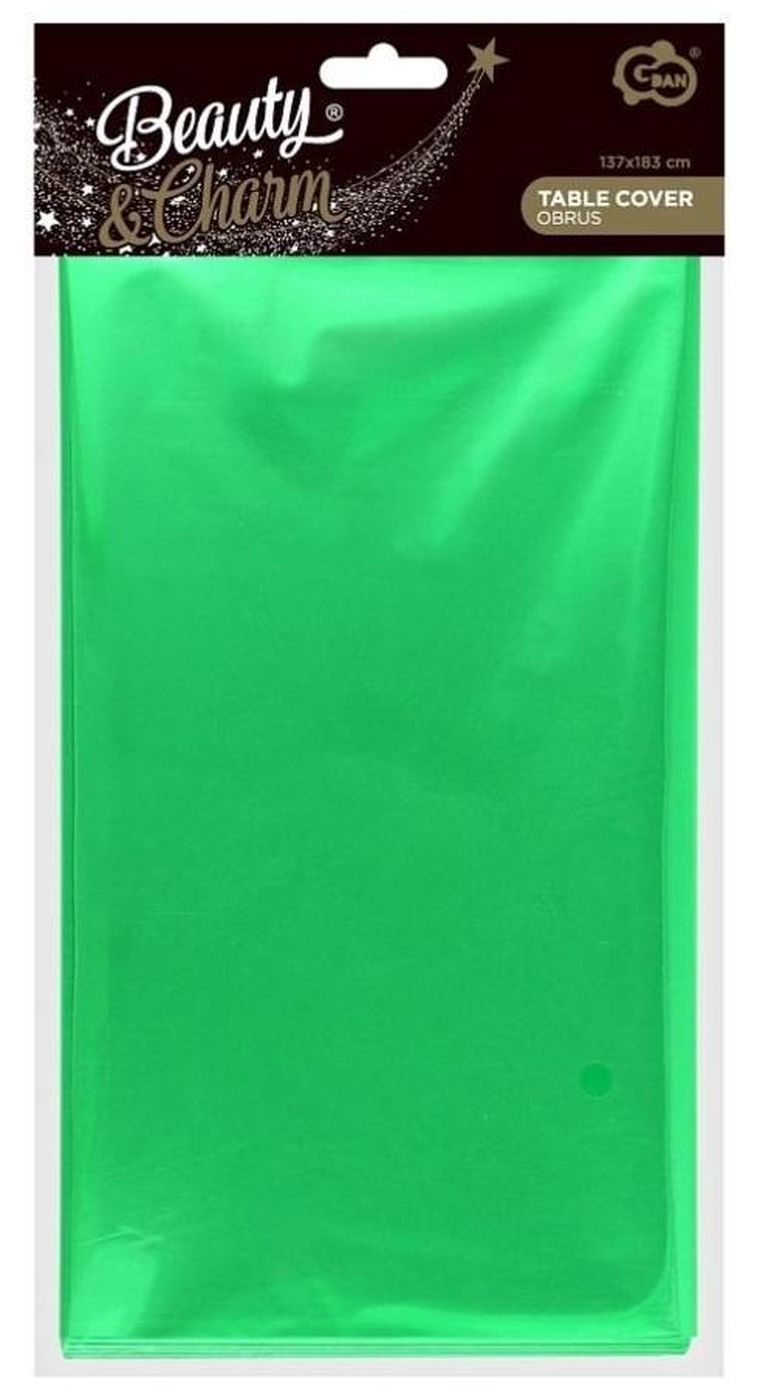 GoDan, obrus foliowy, metaliczny zielony, 137-183 cm