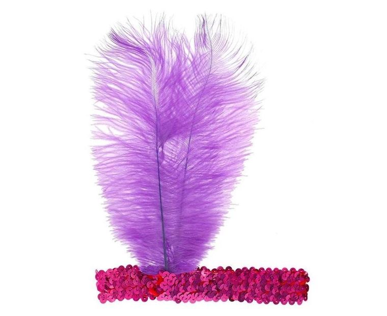 GoDan, opaska z piórem Retro, magenta