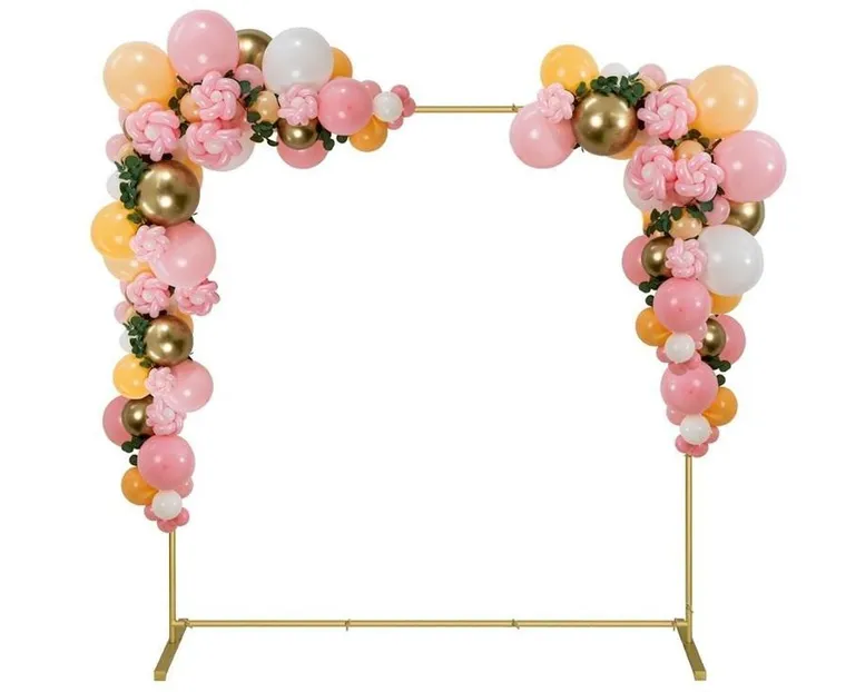 Godan, stelaż do dekoracji balonowej, kwadratowy, złoty, 210-210 cm