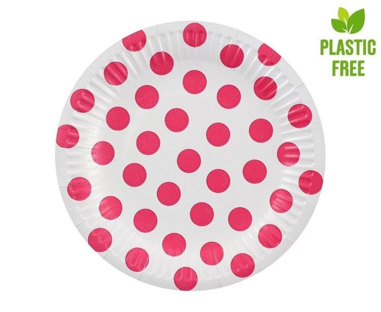 GoDan, talerzyki papierowe, groszki, 18 cm, 6 szt.