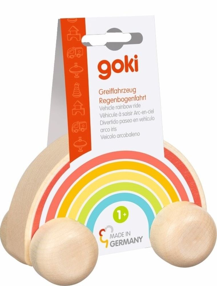 Goki, drewniana autko, tęczowa przejażdżka