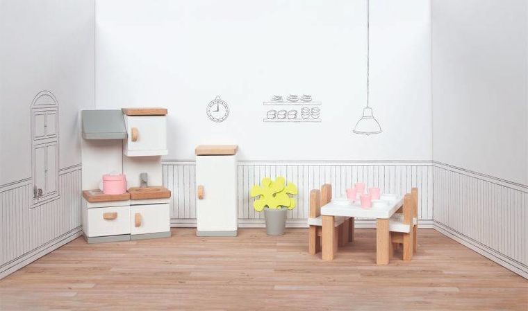 Goki, drewniane mebelki dla lalek do kuchni