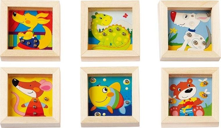 Goki, Kuleczka do dołeczka, drewniana gra zręcznościowa, kwadrat