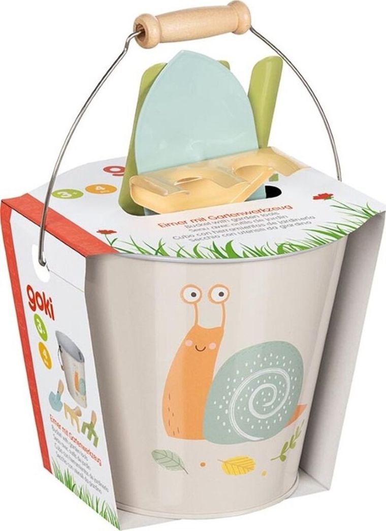 Goki, narzędzia ogrodowe z wiaderkiem, ślimak