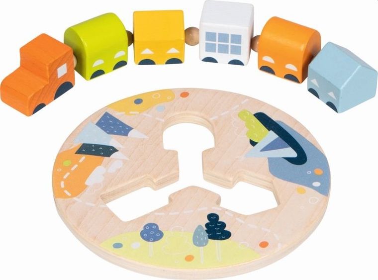 Goki, pociąg, układanka do przeciągania