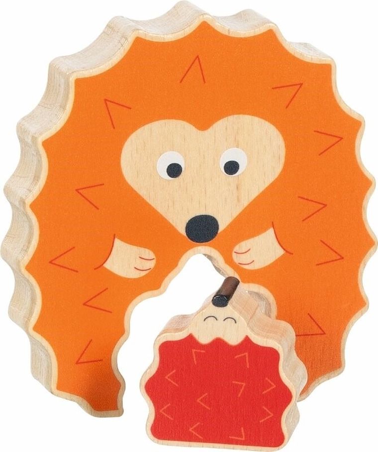 Goki, stojący jeż, drewniana układanka, 2 elementy