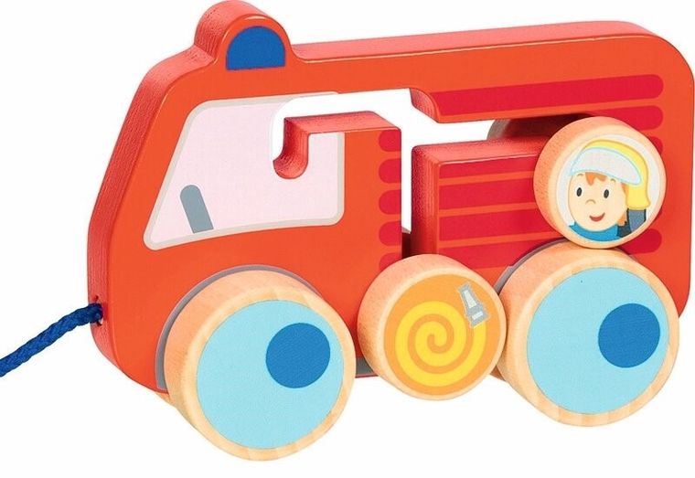 Goki, straż pożarna, drewniany wóz do ciągnięcia