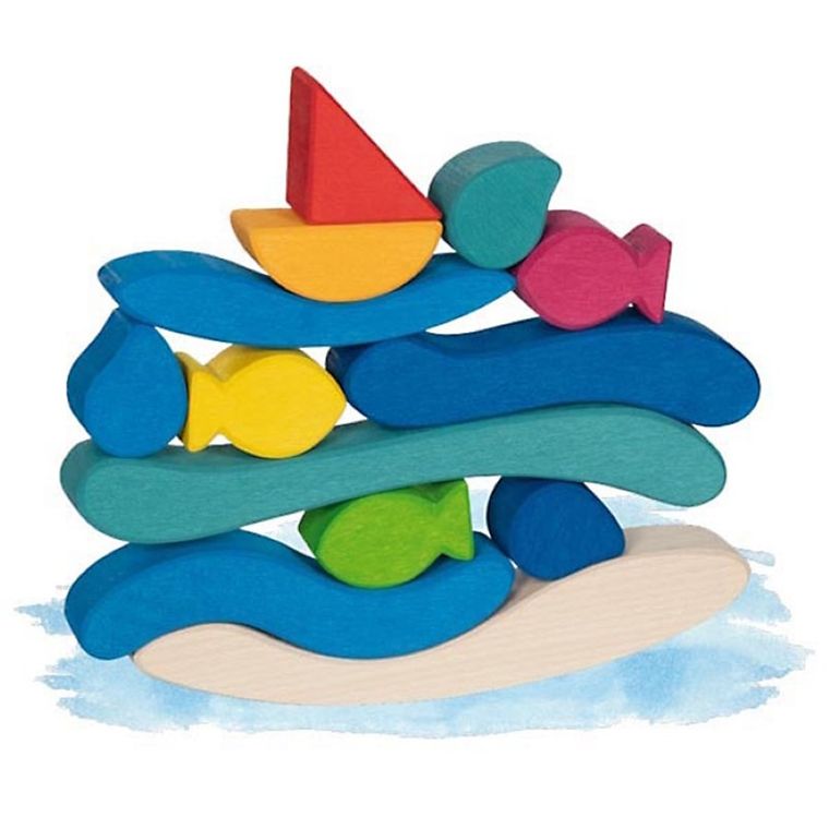 Goki, wodny świat, układanka drewniana