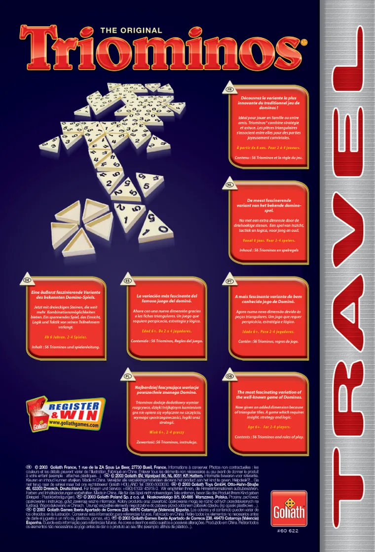 Goliath, Triominos Travel, gra liczbowa, wersja podróżna