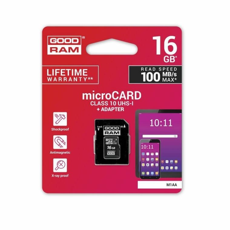 Goodram, karta Micro SDHC, 16GB + adapter