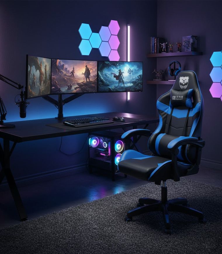 Gordon Trade, fotel gamingowy kubełkowy, regulowany, niebieski