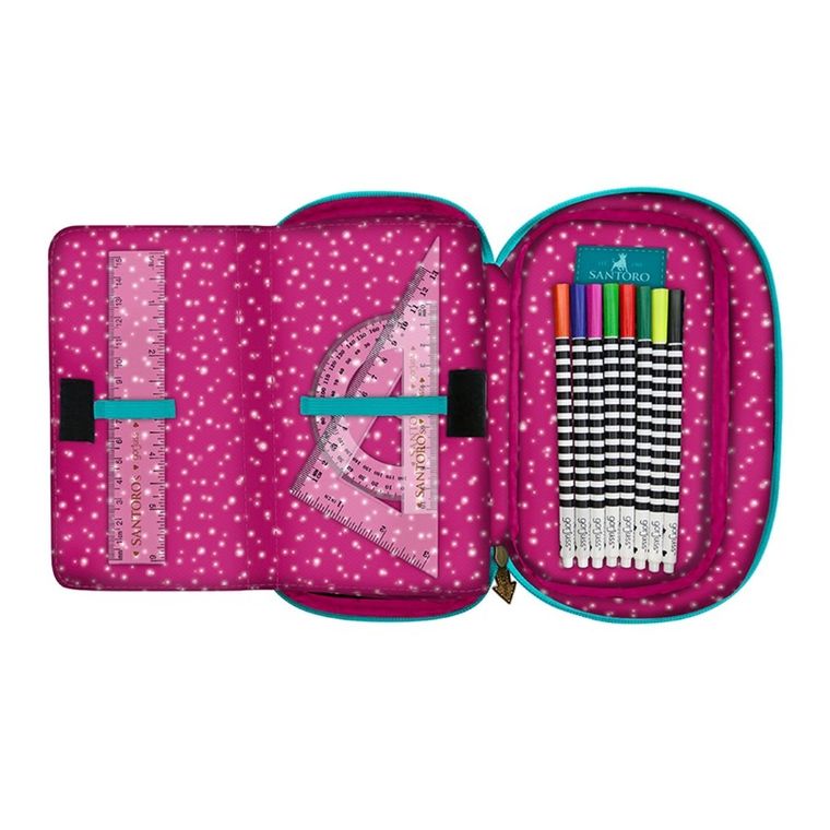 Gorjuss, Fairground, Fireworks, 4-częściowy piórnik z wyposażeniem, rozkładany