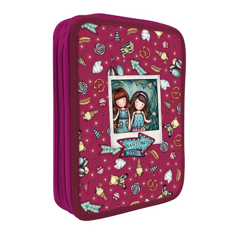 Gorjuss, Fairground, Fireworks, podwójny piórnik z wyposażeniem