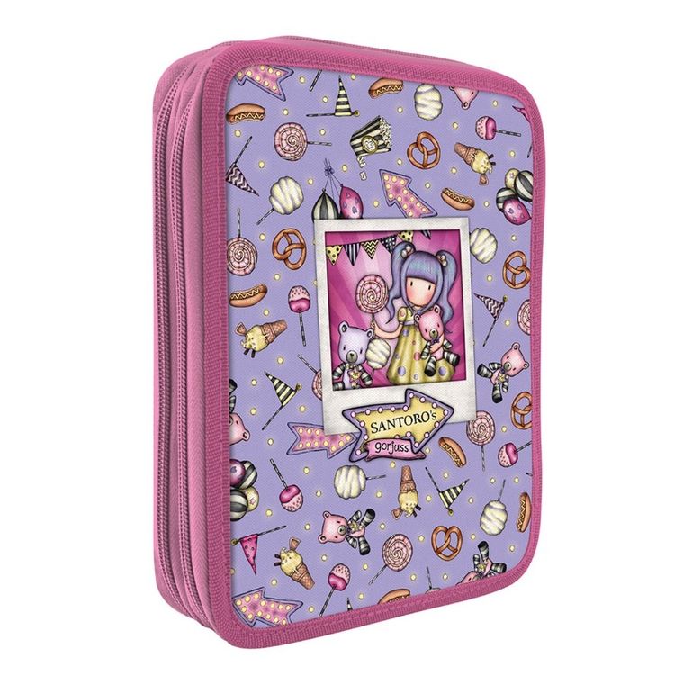 Gorjuss, Fairground, First Prize, podwójny piórnik z wyposażeniem