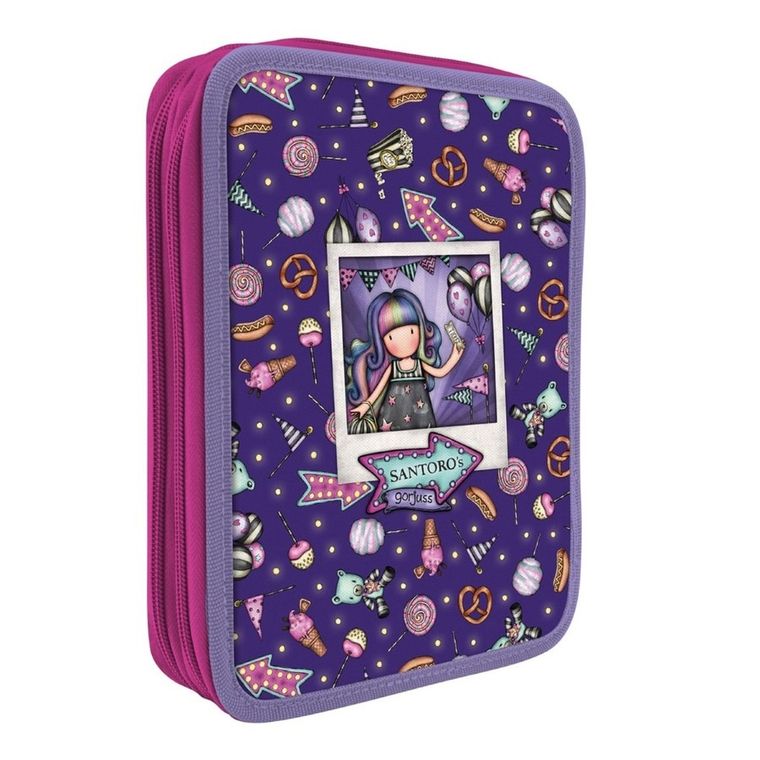 Gorjuss, Fairground, Up and away, podwójny piórnik z wyposażeniem