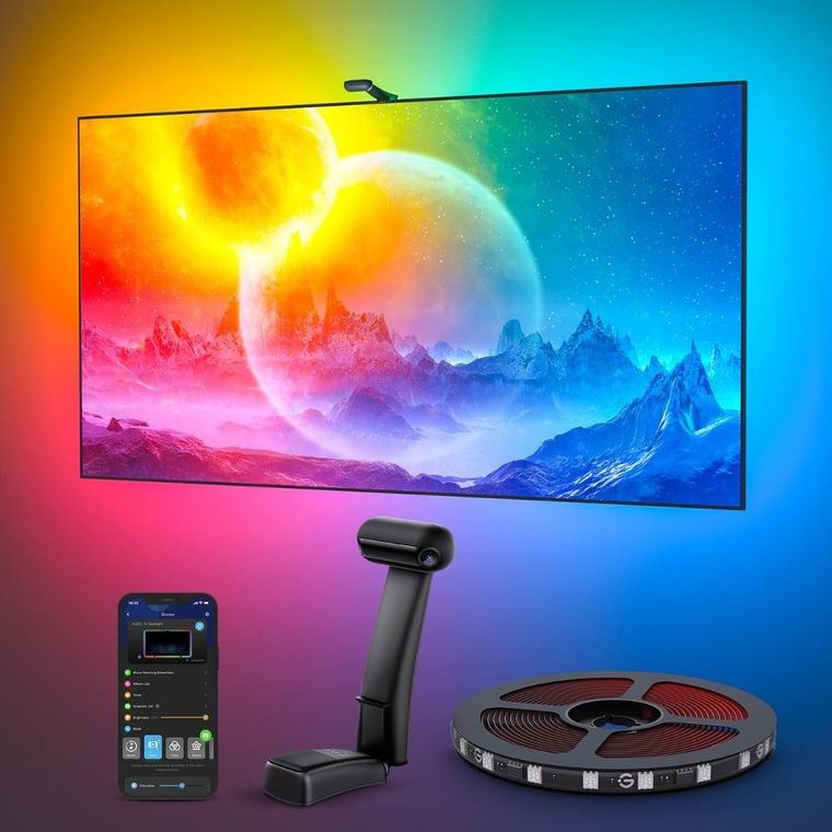 Govee, Envisual TV Backlight T2, taśma LED, podświetlenie dla TV 55-65 cali, RGBIC, Wi-Fi+Bluetooth, H605C
