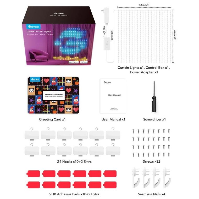 Govee, H70B1 Curtain Light, kurtyna LED