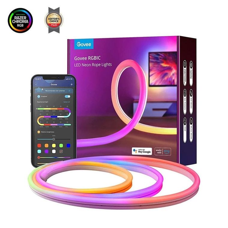 Govee, Neon Rope 5m, taśma LED, Wi-Fi, Bluetooth, RGBIC