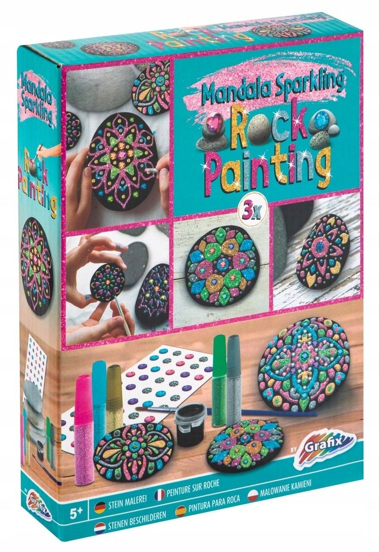 Grafix, malowanie kamyczków, mandala