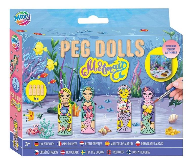 Grafix, Syrenki, zestaw drewnianych laleczek do malowania