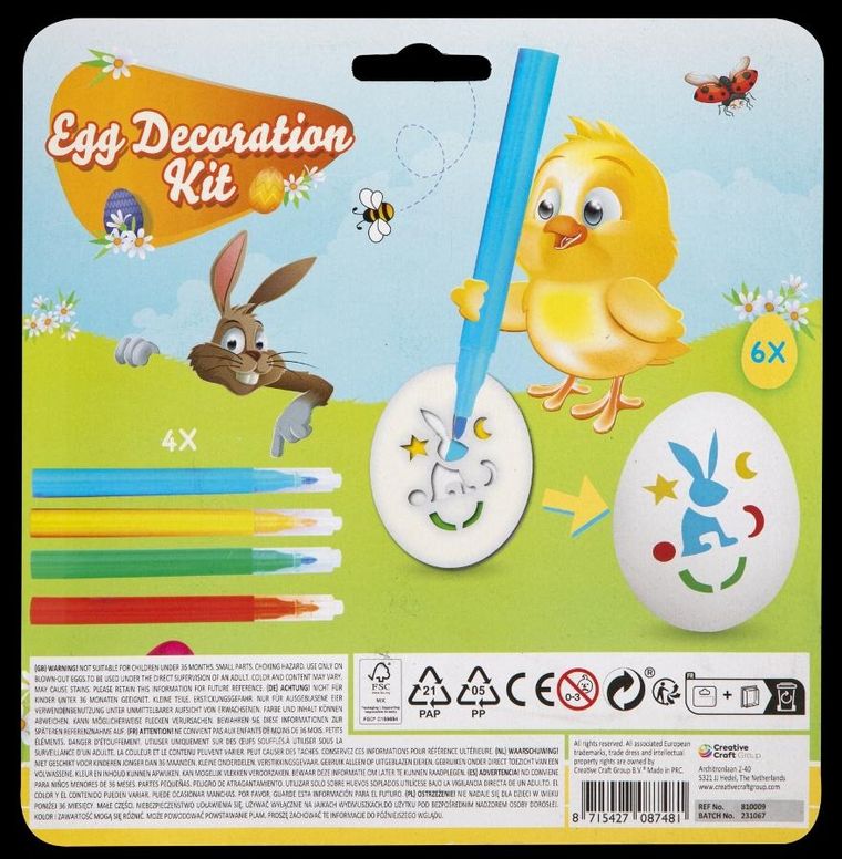 Grafix, zestaw do dekorowania jajek wielkanocnych, 6 szt.