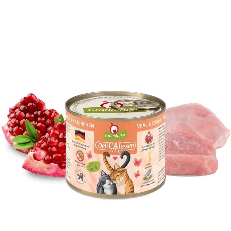 GranataPet, DeliCatessen, cielęcina i królik, karma mokra dla kota, 200g