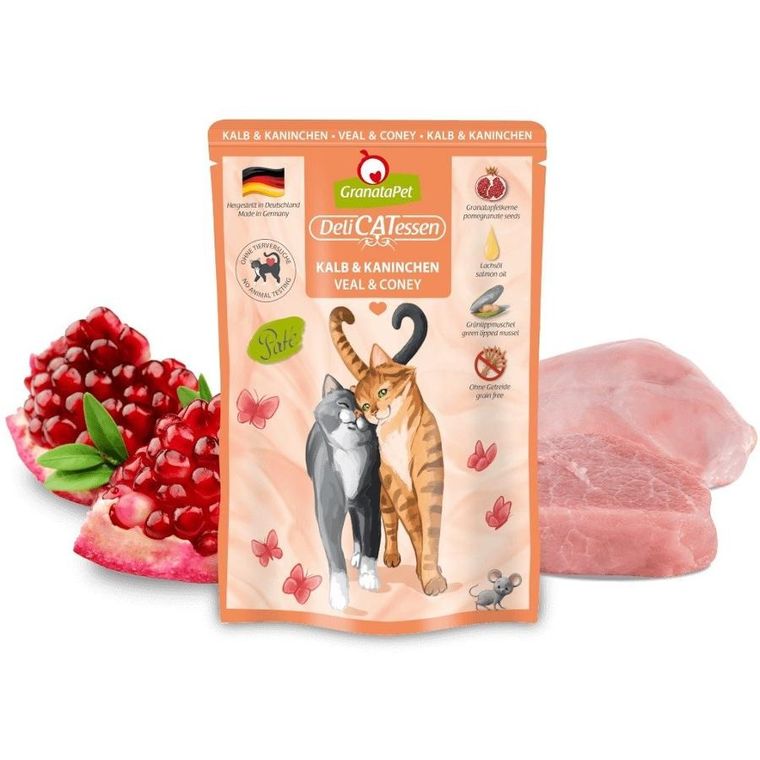 GranataPet, DeliCatessen, cielęcina i królik, karma mokra dla kota, 85g