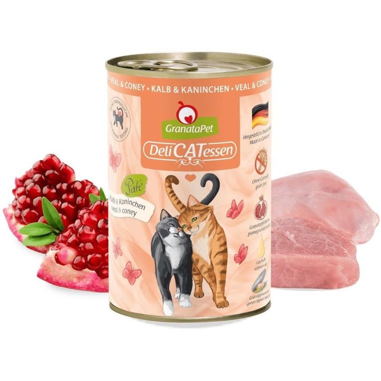 GranataPet, DeliCatessen, cielęcina i królik mokra, karma dla kota, 400g