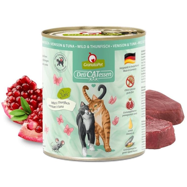 GranataPet, DeliCatessen, dziczyzna i tuńczyk, karma mokra dla kota, 800g
