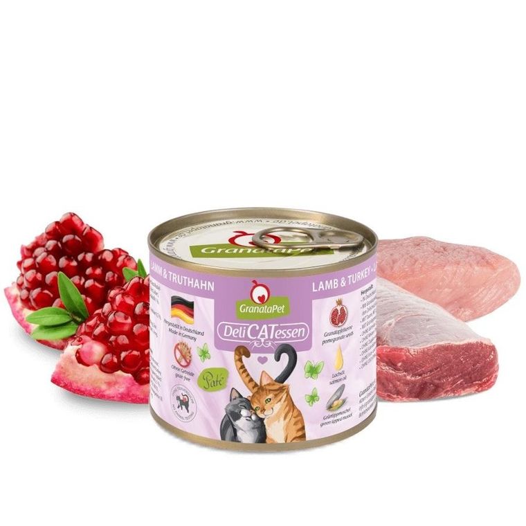 GranataPet, DeliCatessen, jagnięcina i indyk, karma mokra dla kota, 200g