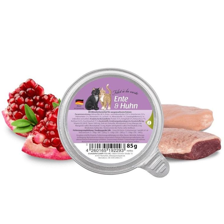GranataPet, Filet a la carte, kaczka z kurczakiem, karma mokra dla kota, 85g