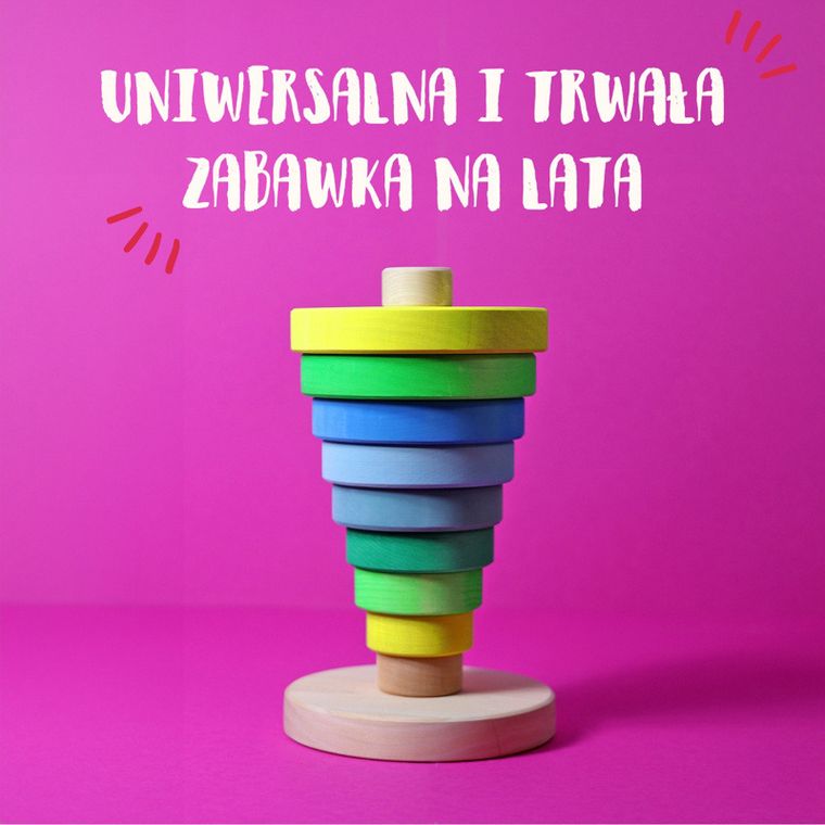 Grimms, wieża drewniana, neon green, 10 krążków