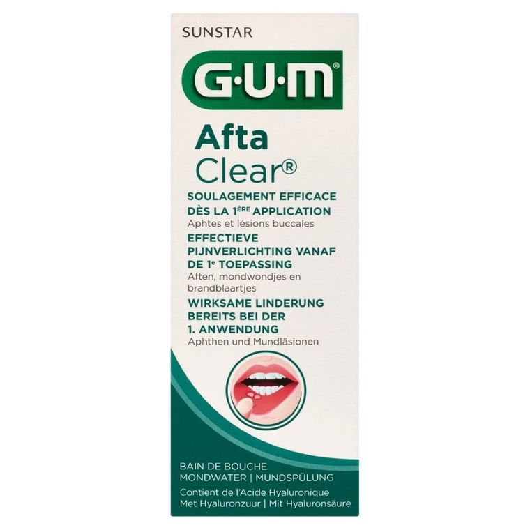 Gum, Afta Clear, płyn do płukania jamy ustnej na afty, 120 ml