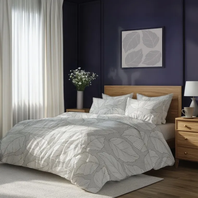 Gusto, Listowie, 3-częściowy komplet pościeli, 100% bawełna, 160-200 cm