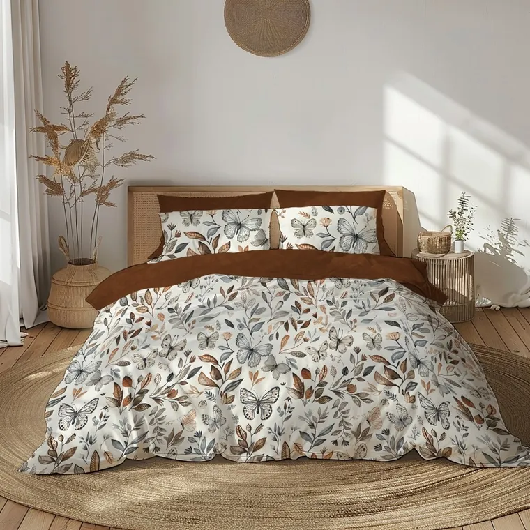 Gusto, Motyle, 2-częściowy komplet pościeli, 100% bawełna, 140-200 cm