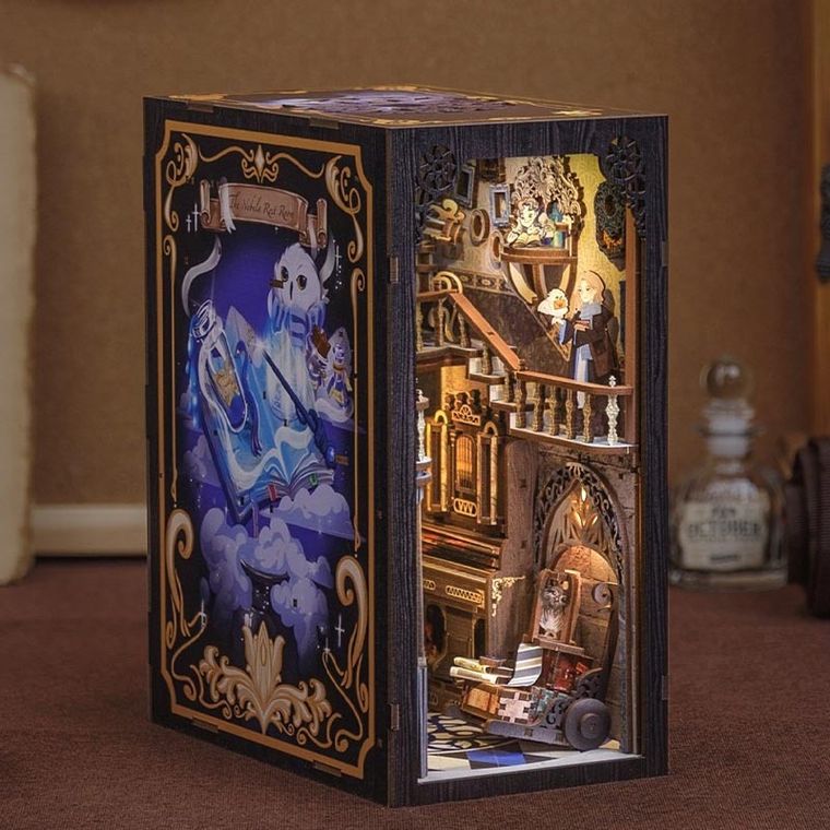 Habarri, Book Nook, Miniaturowy domek, Pracownia alchemika, puzzle 3D, 350 elementów