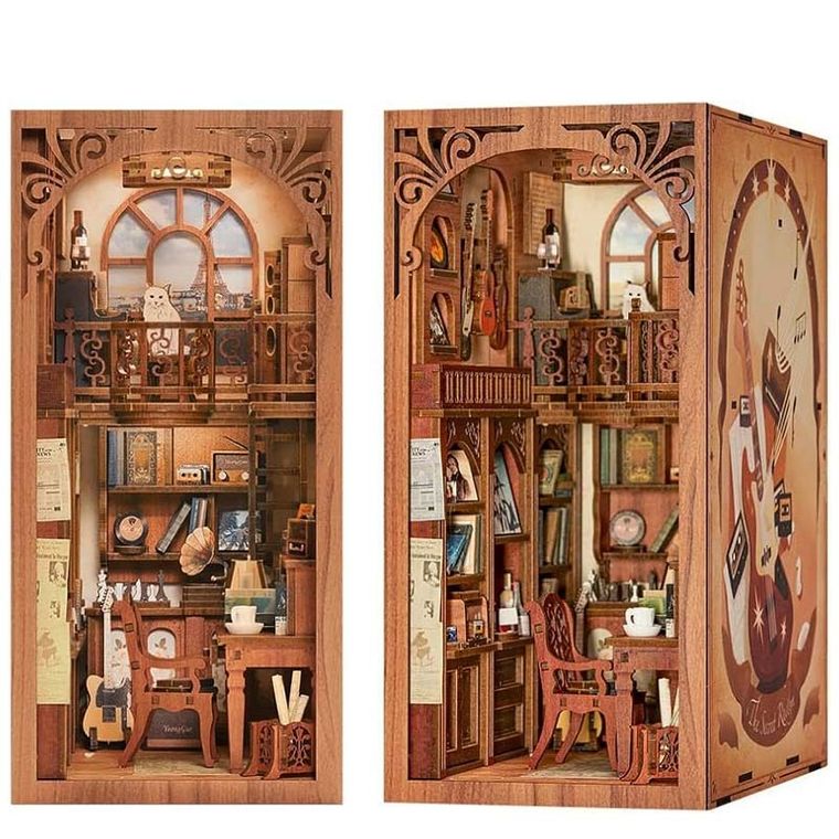 Habarri, Book Nook, Miniaturowy domek, Sekretny gabinet, puzzle 3D, 355 elementów