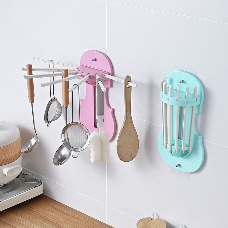 Haczyk do zawieszania akcesoriów kuchennych, różowy