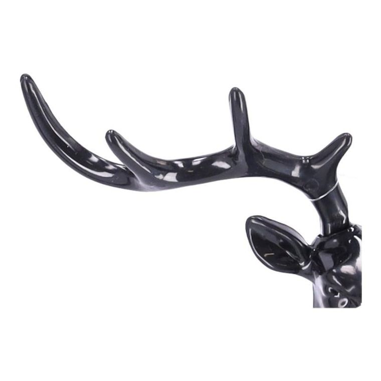 Haczyk ścienny z poroża w formie naklejki, czarny