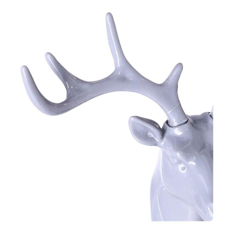 Haczyk ścienny z poroża w formie naklejki, szary