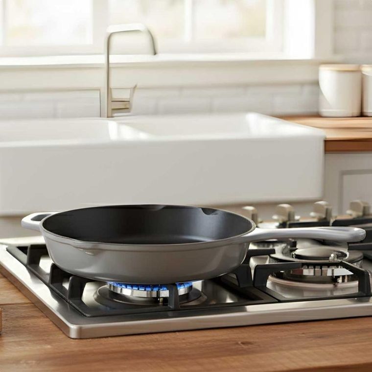 Hage, emaliowana patelnia, żeliwna, szara, 26 cm