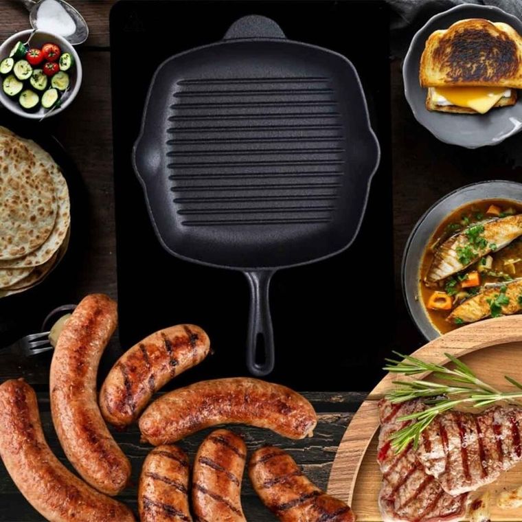 Hage, patelnia żeliwna, grillowa, na indukcję, 26 cm