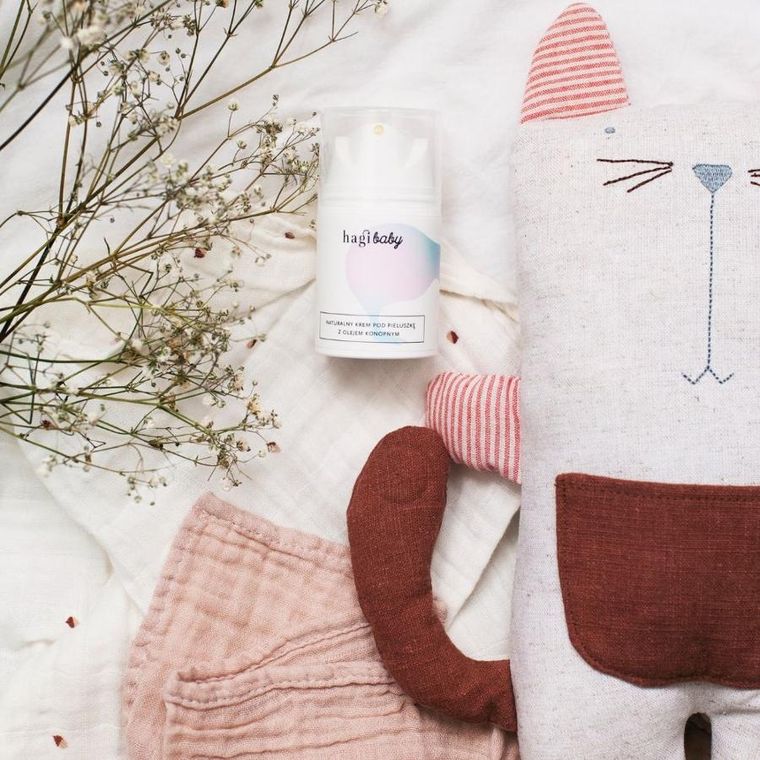 Hagi Baby, Naturalny krem pod pieluszkę z olejem konopnym, 50 ml