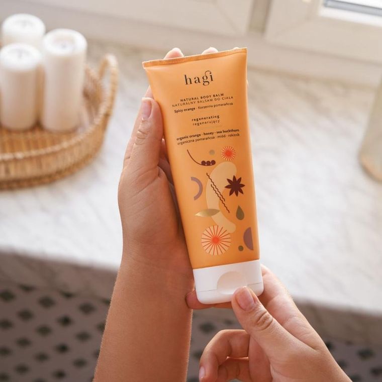 Hagi, regenerujący balsam do ciała, korzenna pomarańcza, 200 ml